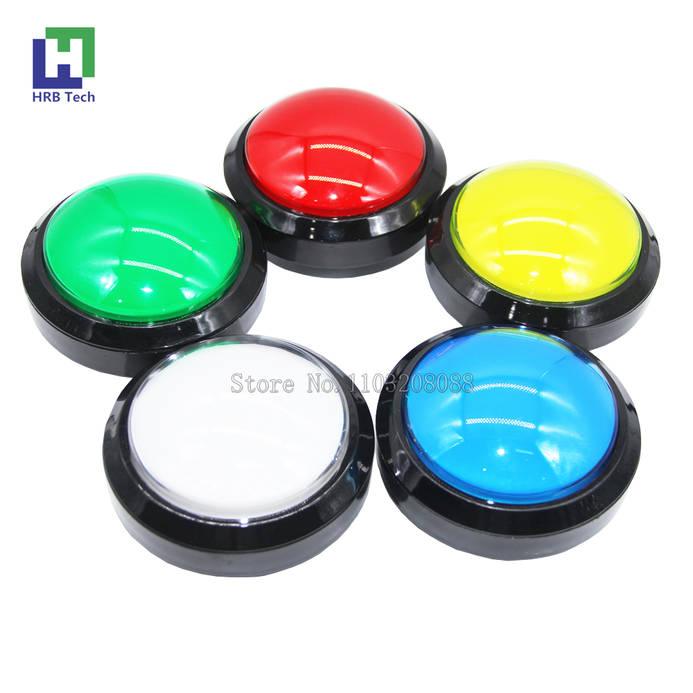 100Mm Grote Ronde Drukknop Led Verlicht Met Microschakelaar Voor Diy Arcade Game Machine Onderdelen 5/12V Grote Dome Lichtschakelaar