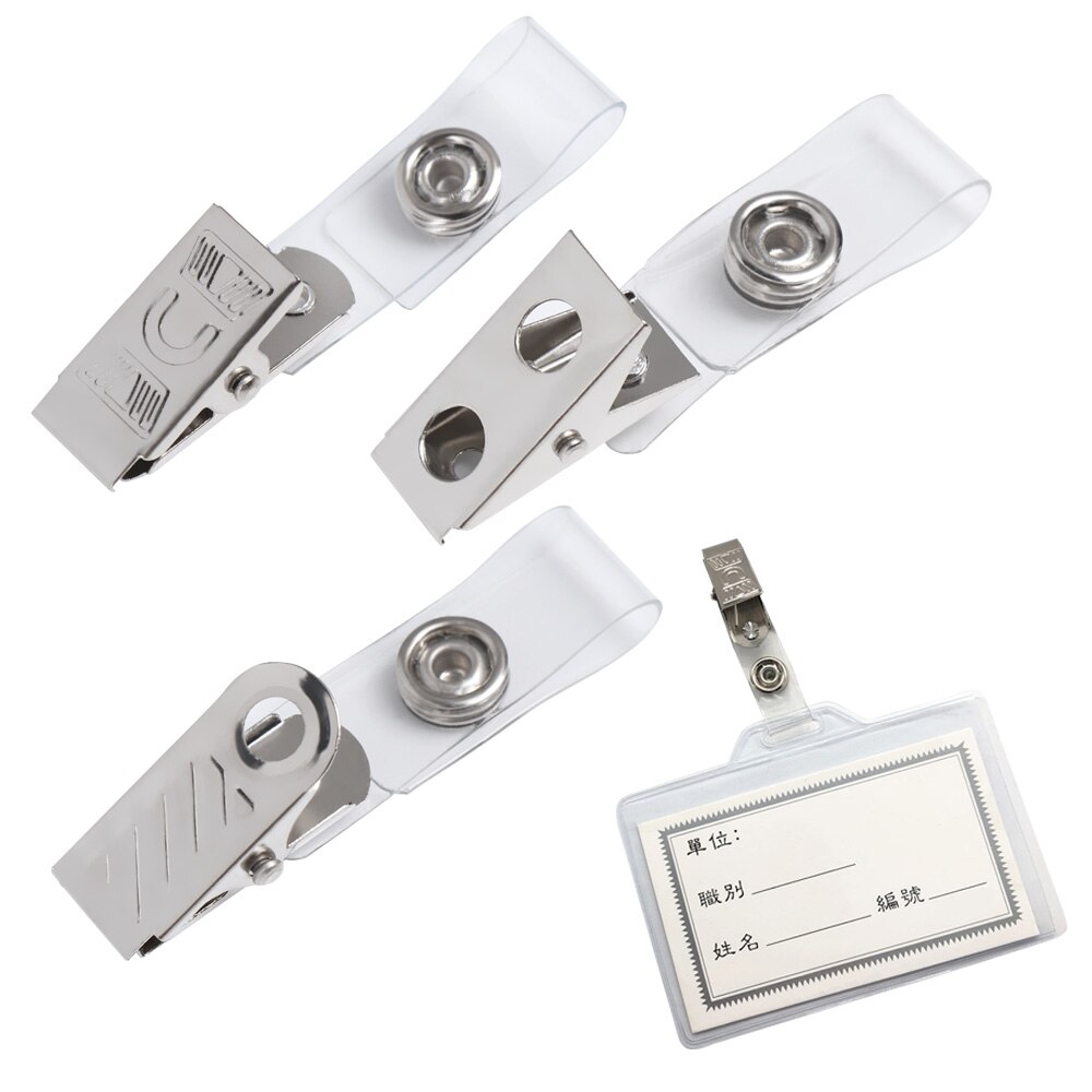 10pcs Metal Pull Key Name Tag Card Clip Holders Binder Stationary Lanyard Clip Retractable ID Card Badge Reel Pull 4 Styles