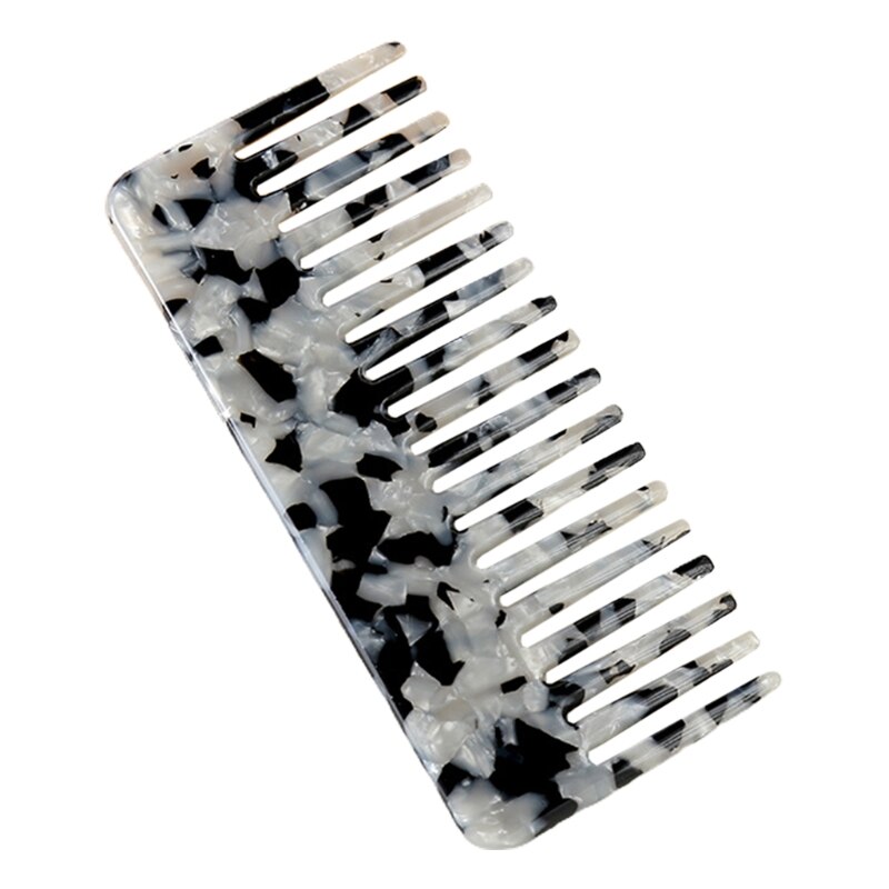 Wide Tooth Pocket Hair Comb Cellulose Acetate Tortoise Detangling Hairbrush Tool