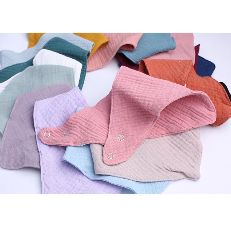 Bavaglini in cotone per neonati ragazzi ragazze sciarpa a triangolo tinta unita alimentazione Saliva asciugamano Bandana Burp Cloth regali per la doccia appena nati