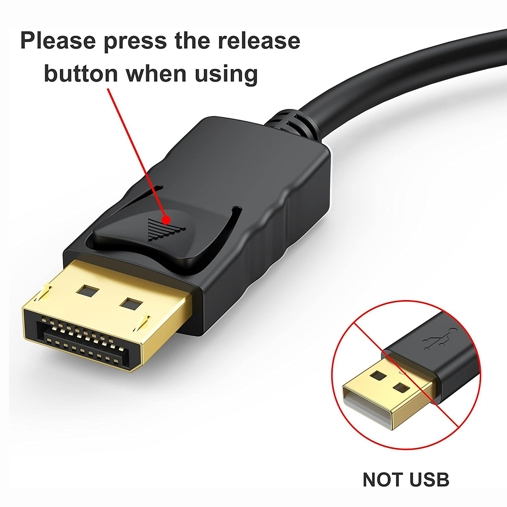 Vergulde DisplayPort DP naar HDMI-compatibele 4K-kabel Unidirectionele converter 1,8 m beeldschermsnoer voor pc-host naar doelmonitor