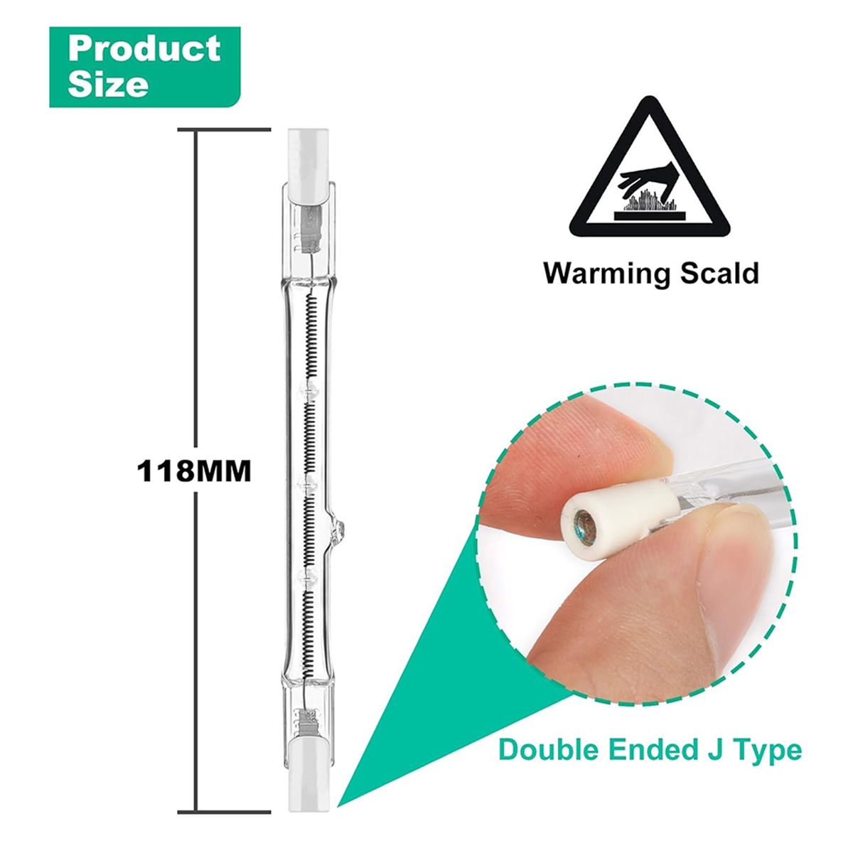 A98U R7s Halogenlampen, 7 Packungen R7s Glühbirne 118 mm dimmbar 230 V Halogenlampen, Wolfram-Linearglühbirne 150 W