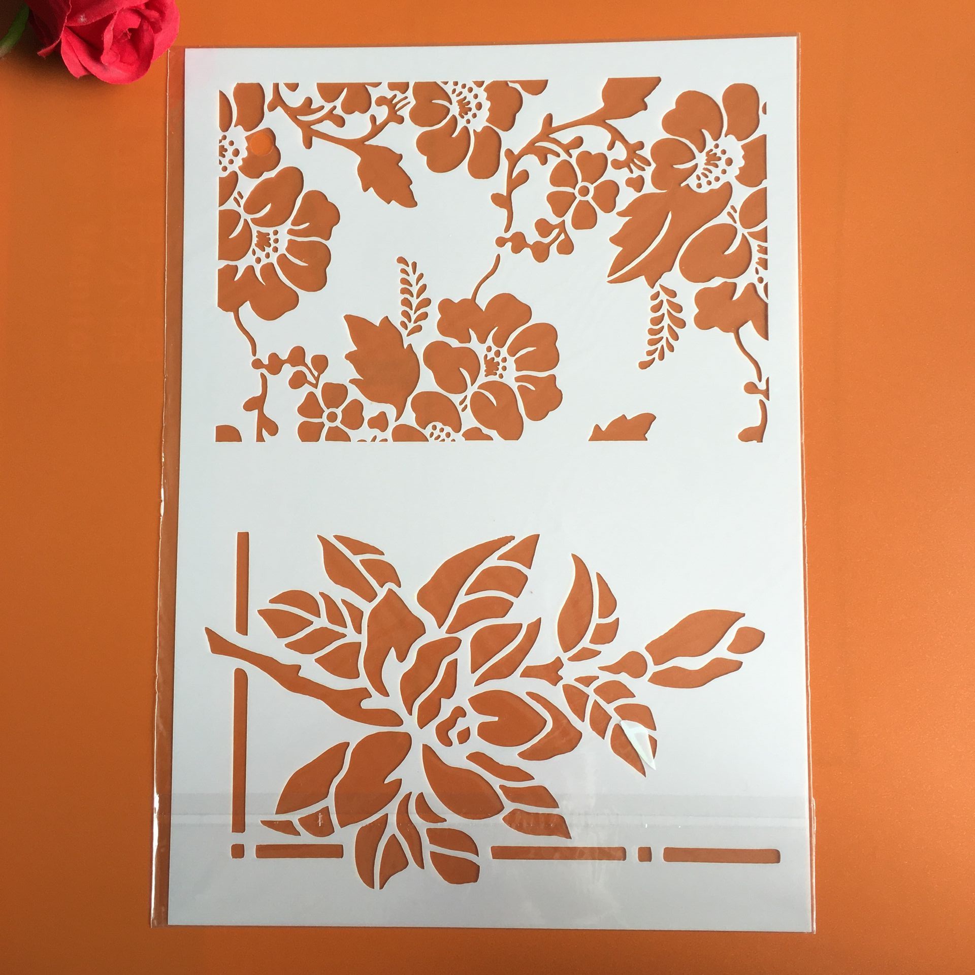29 * 21cm Big flower leaves DIY Stencils Wall Pain... – Vicedeal