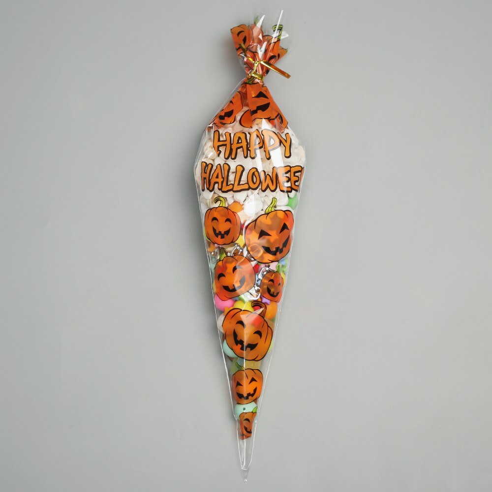 50 Uds. Bolsas en forma de cono para Halloween, araña murciélago calabaza, bolsas triangulares para dulces, bolsas de para Halloween, bolsas para , golosinas o dulces