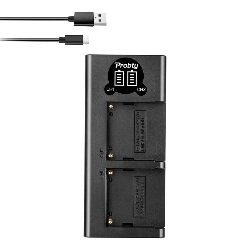 7.4V 6200mAh NP-F770 NP-F750 Li-ion Battery + LED USB Dual Charger For Sony NP F970 F960 F550 F570 QM91D CCD-RV100 TRU47E: 1 SET Charger
