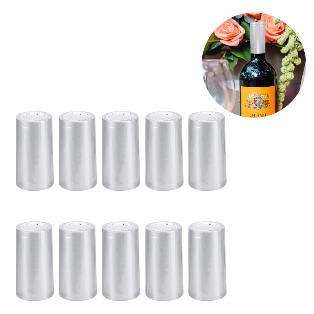 100pcs Lightweight Plastic Practical Durable Portable Bottle Capsules Stopper Heat Shrink Sealing Cap Wine Bottle Caps