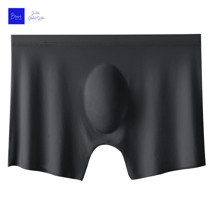 1pc herreboksershorts issilke herretruser sømløse sexy undertøy herretruser truser mannlige antibakterielle pustende truser: 5xl / Svart