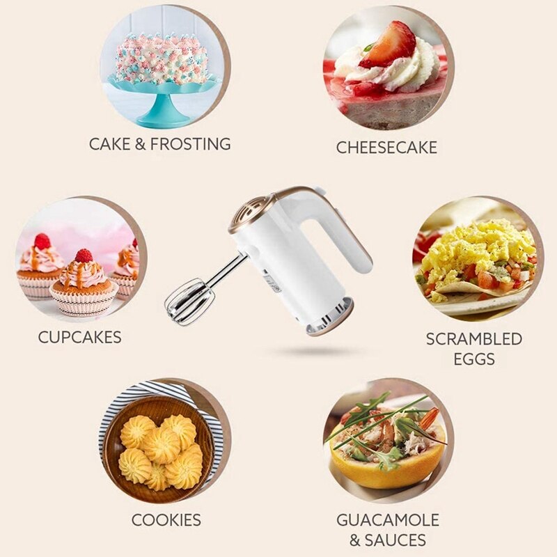 SOKANY-batidora de Mano Eléctrica de 5 velocidades para hornear, Con Pedestal de almacenamiento, para cocina, hornear, pastel, huevo, crema, enchufe europeo