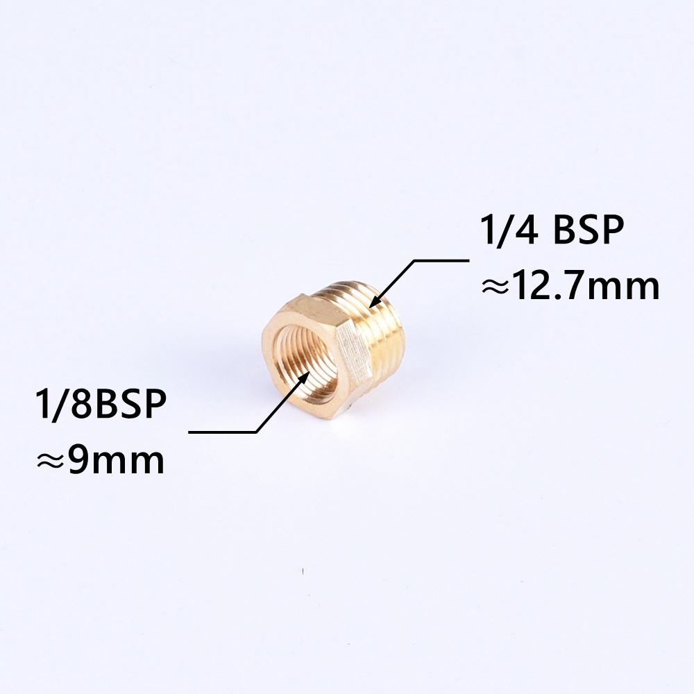 Encaixe de tubulação redutor de bucha hexagonal de latão 1/8 1/4 3/8 1/2 3/4 F para M com rosca reduzindo conector de acoplador de adaptador de gás de água de cobre: Branco