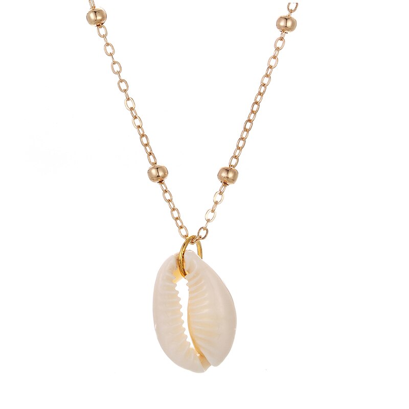 Boho Conch Zeeschelp Ketting voor Vrouwen Mode Gouden Ketting Choker Natuurlijke Shell Hanger Porceleinslak Ketting Vrouwelijke Zomer Sieraden: Style 1