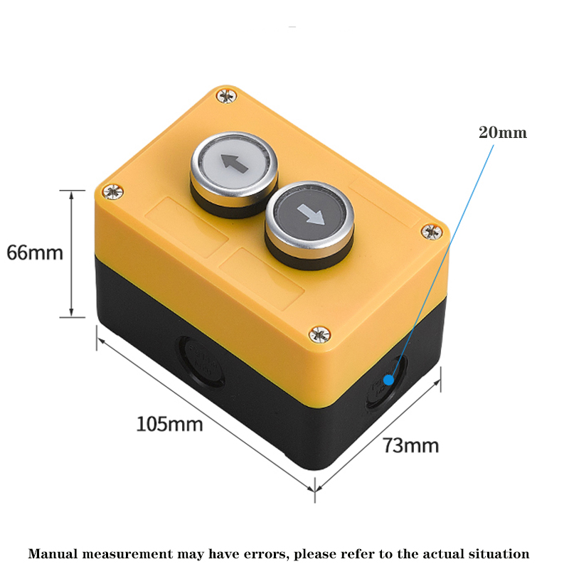 Button switch control box plastic hand-held self starting button waterproof box electrical industrial emergency stop LA38: Ivory