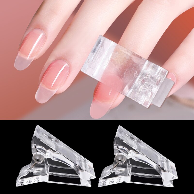 Plastic Fixed Clip For Poly Nail Gel Art Tools Fingernail Forms Tips Extension Builder Clamp