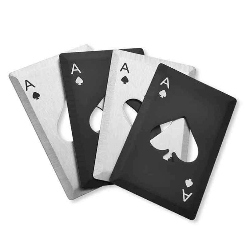 Creatieve Poker Vormige Fles Blikopener Draagbare Rvs Credit Card Size Casino Flesopener Keuken Bar Tool