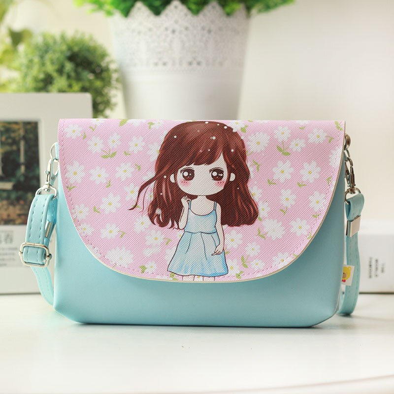 Kids Shoulder Bags Children Girls Messenger Bag Cartoon Printing Princess Handbag Mini PU Leather Crossbody Bags for Child: No4