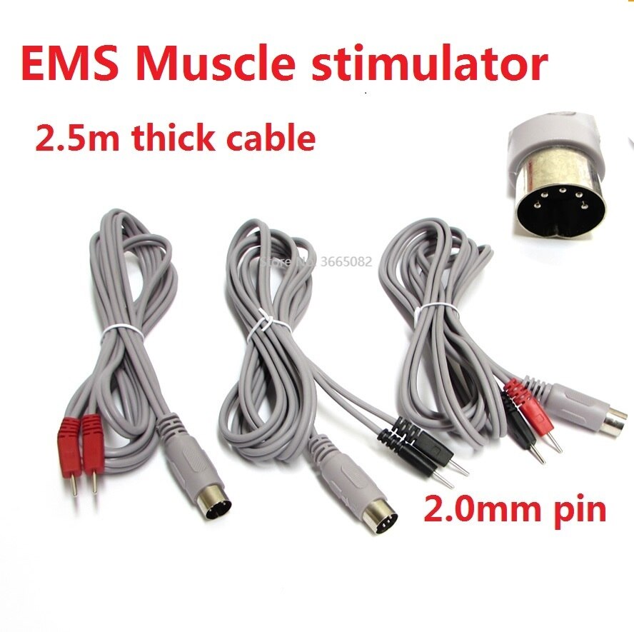 5Pcs 5pin Ems Spierstimulator Kabel Elektrode Stimulatie Gewichtsverlies Apparaat Tientallen Body Afslanken Machine Pad Draad
