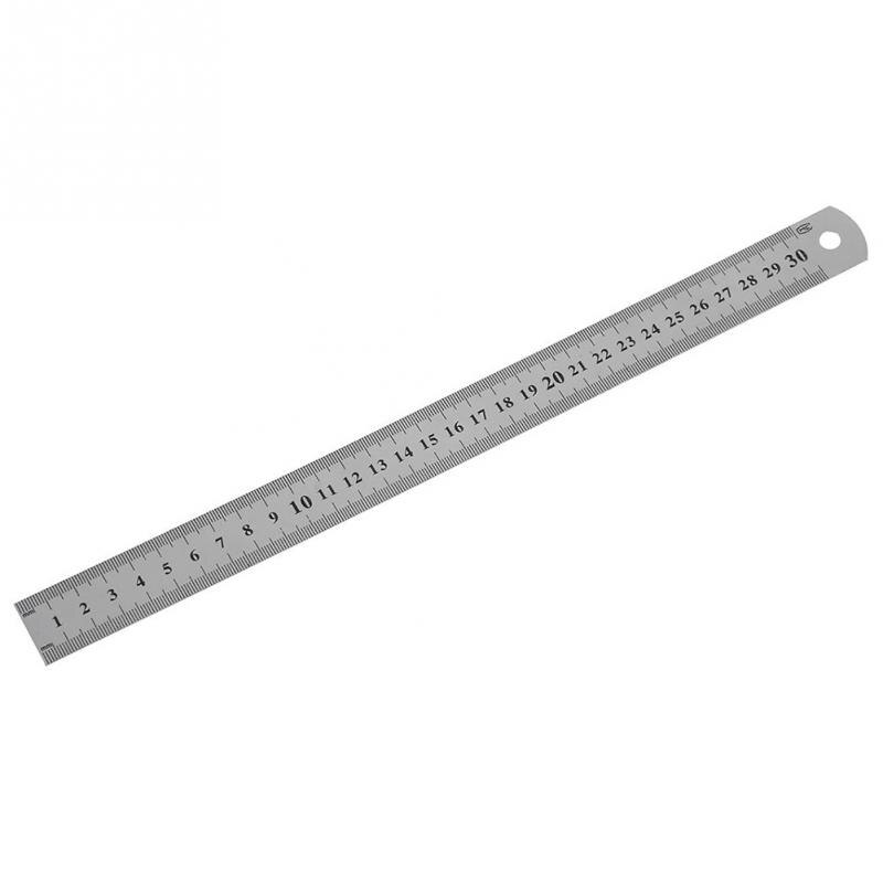 1Pc Stainless Steel Ruler Metric Rule Precision Double-Sided Ruler Measuring Stationery 15CM/20CM/30CM #0314: 3