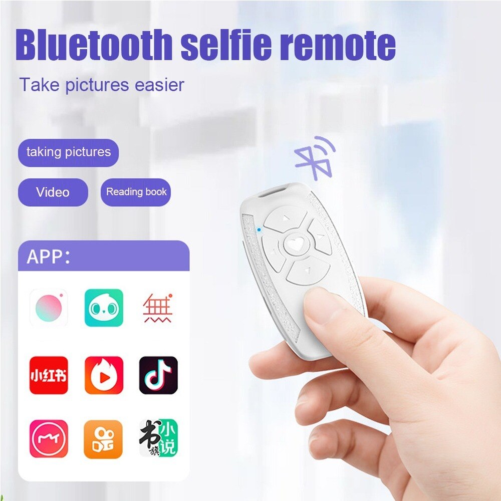 Obturador Universal de cámara Selfie para teléfono móvil, botón de Control remoto compatible con Bluetooth, batería integrada, controlador recargable