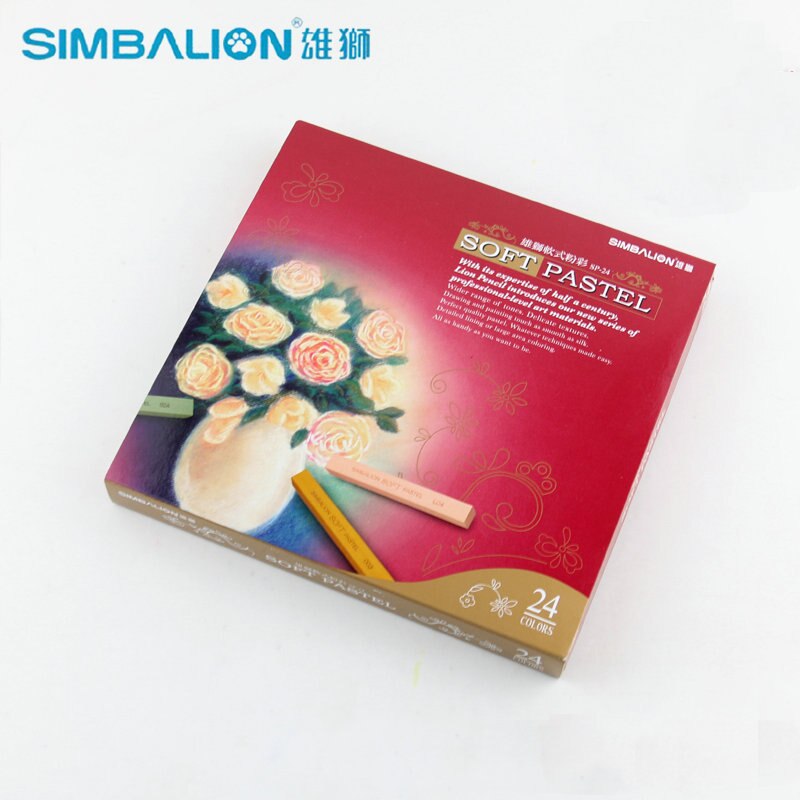 Simbalion doux Pastels Long 12/24/36/48/60 couleurs ensemble carré Type Pastel couleur crayons enfants dessin ensemble Art dessin: 24 Colors Set