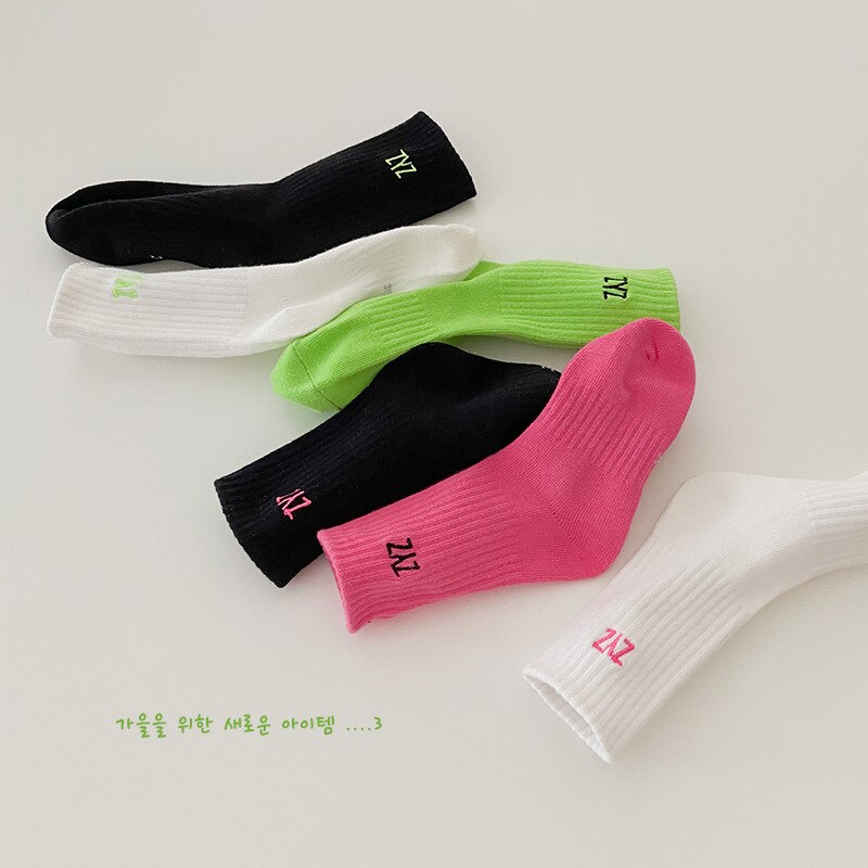 1-8Year 3 Pairs 2022 En Najaar Plaid Tube Sokken Katoen Schattige Meisjes Bloem Sokken