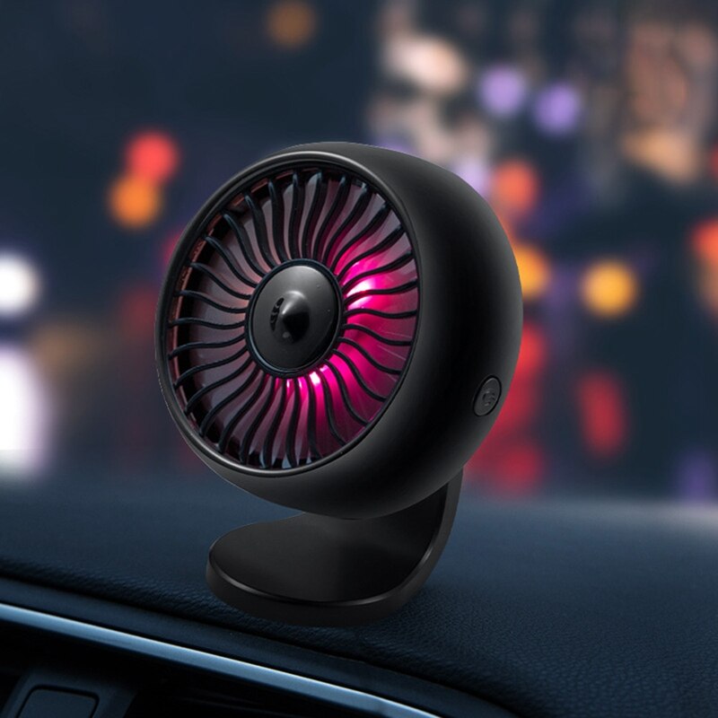 Multi-function Automotive Supplies Car Air Conditioning Fan Wind Outlet Center Console USB Regulate Car Air Vent Fan: BK
