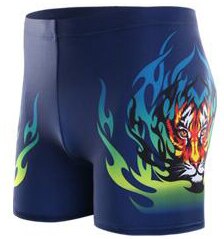 Mænd tiger flame badebukser strand badeshorts underbukser badetøj bukser badedragt strandtøj badedragt mayo sunga stor størrelse: Marine blå / Xxl