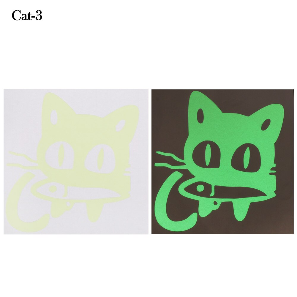 1Pc Cartoons Schakelaar Sticker Leuke Koeien Katten En Honden Fluorescerend Papier Lichtgevende Sticker Kinderkamer Woondecoratie: Cat-3