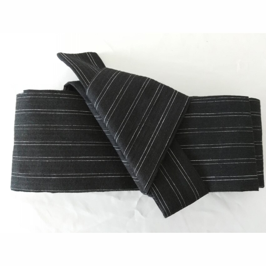 Männer Japanischen Samurai kostüme Kimono Jinbei Hause Tragen Lose Baumwolle Schwarz Yukata Traditionelle Kleidung Pyjamas Nachthemd Robe: Belt 5 / M
