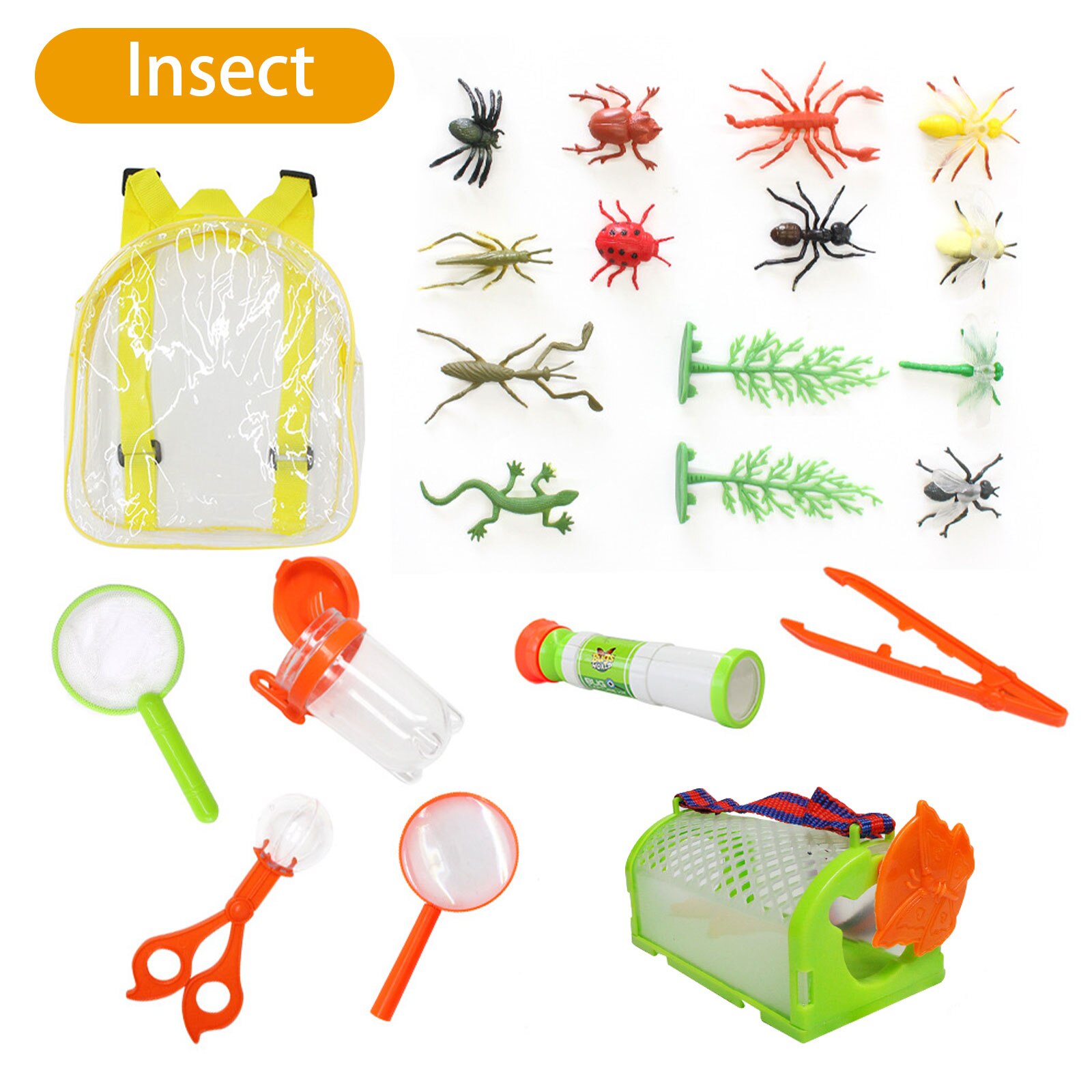 Ensemble de jouets anti-insectes avec télescope, 22 pièces, boîte d&#39;observation, Kit de Capture d&#39;insectes en plein air, jouets éducatifs scientifiques pour enfants: Insects Style B
