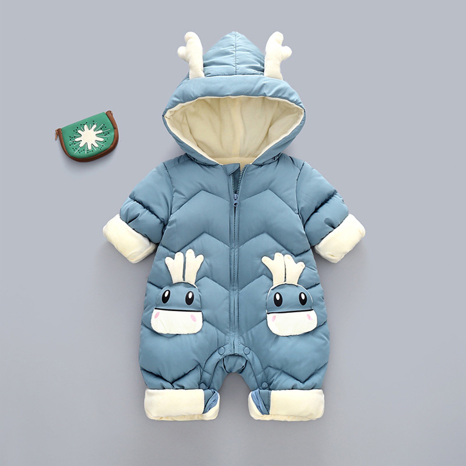 Pasgeboren Winter Romper 2022 Baby Snowsuit Plus Fluwelen Dikke Baby Jongens Jumpsuit Baby Meisjes Overalls Peuter Jas Kinderkleding