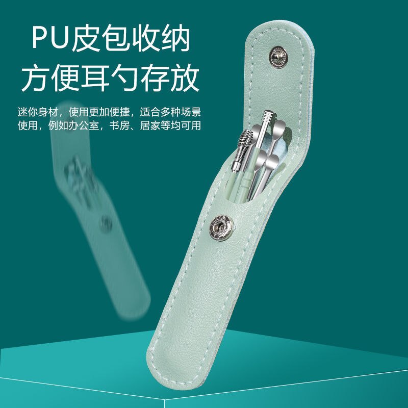 Limpiador de oídos reutilizable, herramienta de eliminación de cera de los oídos, cureta de ABS, cuchara recortadora, limpiador de oreja, 6 unids/set por juego