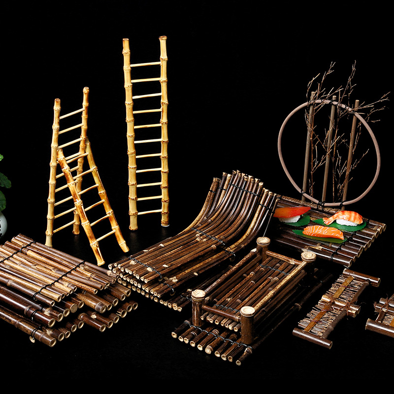 Wyroby bambusowe bambus tratwa talerz Sushi japońska i koreańska restauracja Sushi sashimi sklep dania umieszczenie dekoracyjne bambusowe tratwa