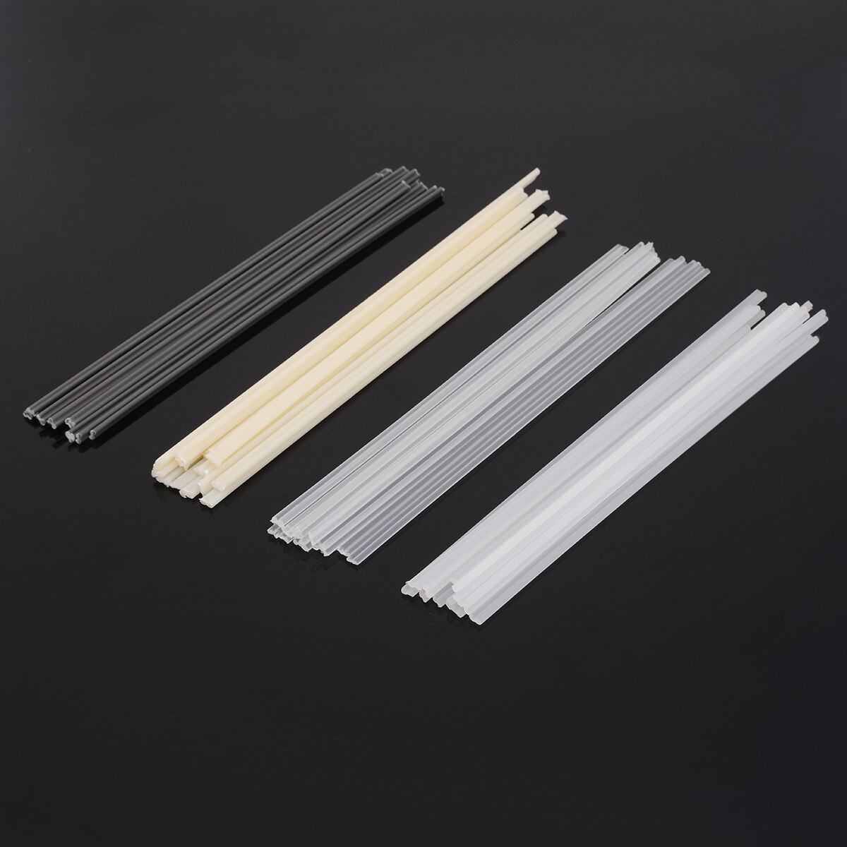 Tiges de soudage en plastique ABS/PP/PVC/PE, 50 pièces, réparation de pare-chocs, fournitures de soudage, couleur grise, blanche, noire, Beige