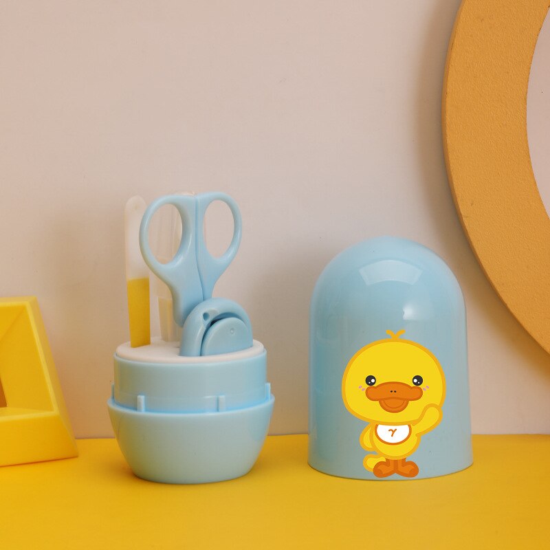 4-piece newborn baby nail care Set Nail Scissors Nail Scissors cartoon animal fish fillet baby health set: ASEG-1256