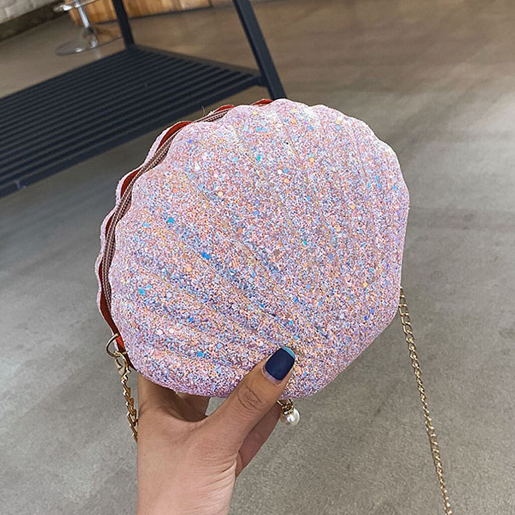 Pailletten Kleine Shell Tasche Schulter Handtaschen Telefon Geld Tasche Kette Umhängetaschen für Frauen bolsa feminina