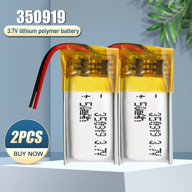 350919 3.7V 50Mah Oplaadbare Lithium Polymeer Li-Po Batterij Voor MP3 MP4 MP5 Dvd Led Bluetooth Oortelefoon speaker Massage Speelgoed Fan: 2PCS
