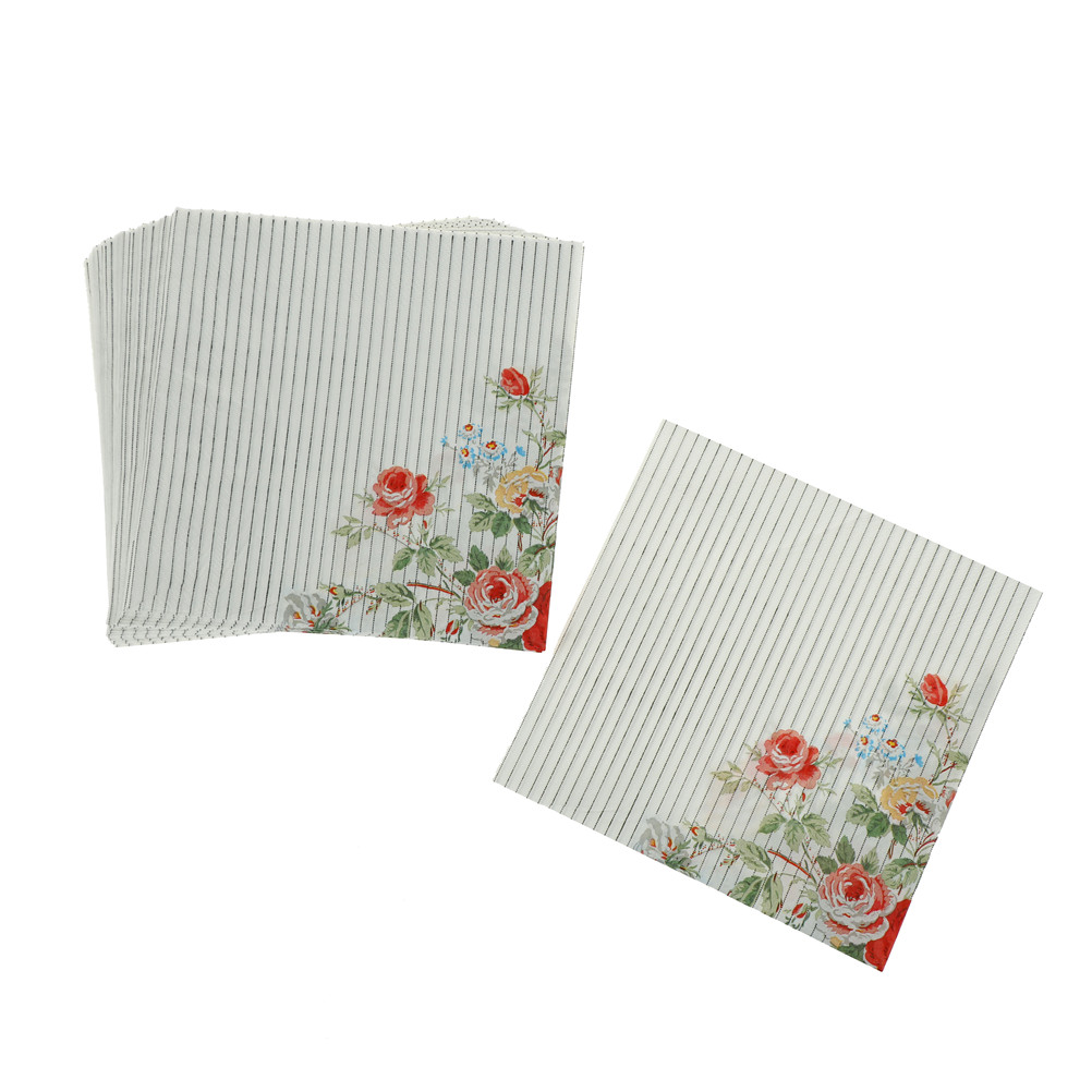33*33cm 20 kpl/pakkaus/erä ruusu kukkapaperi lautasliina tapahtuma- ja juhlatarvikkeet koristepaperi decoupage servilleta