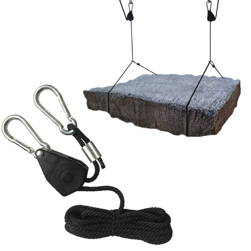 1/8" Pulley Rope Ratchet Locking Hanger Lifting Lanyard Tent Room Fan Grow Plant F1FC