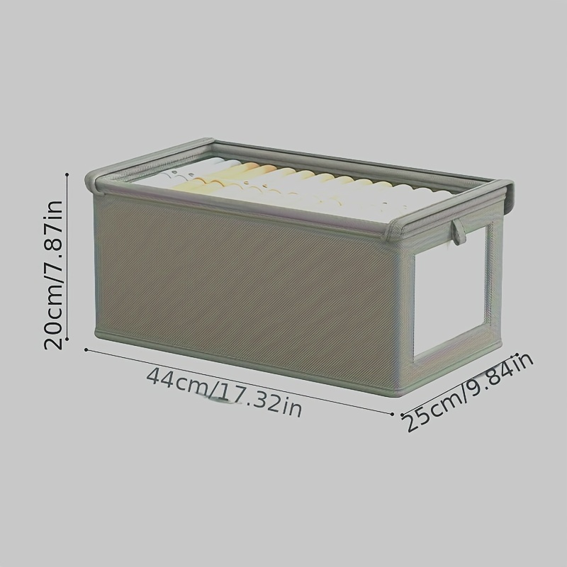 Grande boîte de rangement en toile pliable avec fenêtre transparente – Organiser et ranger les vêtements, gain de place, organisateur de placard à domicile: jaune clair