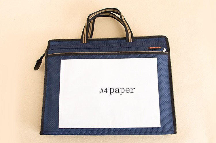 Bolsa de archivo de papel impermeable para maestro/marido/papá, tamaño grande, informal, libro de trabajo, revista, documentos, bolsa de portátil con mango negro simple
