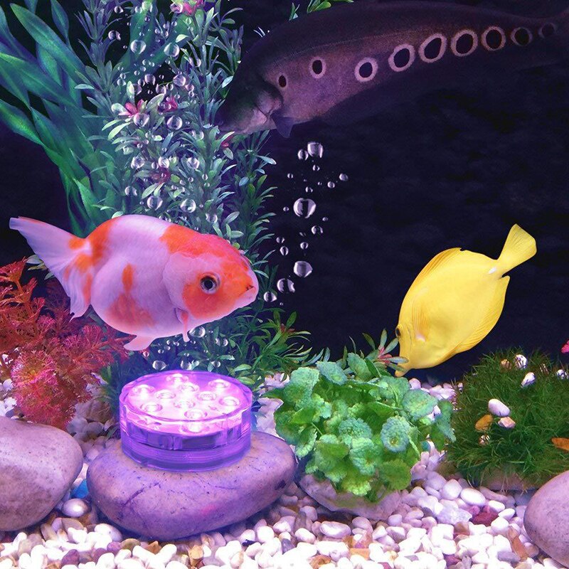 10 Led Remote Controlled Rgb Waterproof Led Lamps Submersible Light Battery Operated Onderwater Outdoor Vase Garden Decoration