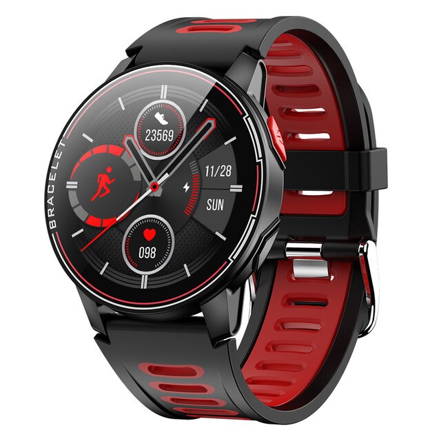 neue L6 Smart Uhr IP68 Wasserdichte Sport Männer Frauen Bluetooth Smartwatch Fitness Tracker Heart Rate Monitor Für: Black Red