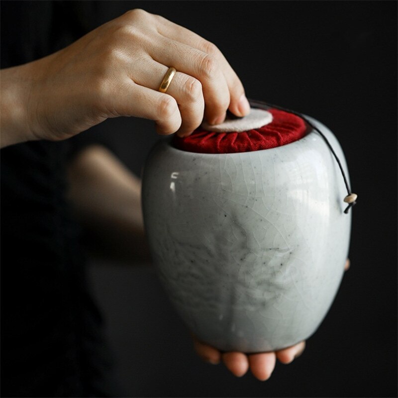 Japanese Ceramic Tea Caddies Coarse Pottery Moisture-proof Tea Canisters Sealed Storage Jar Food Container Retro Pu&#39;er Tea Box