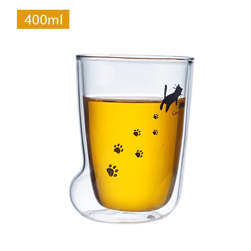 Heat Resistant Double Wall Glass Cup Coffee Mug Double Layer Reusable Carafe For Juice Milk Tea Beer Wine Beverage Latte Dessert: 400ML CB313-B