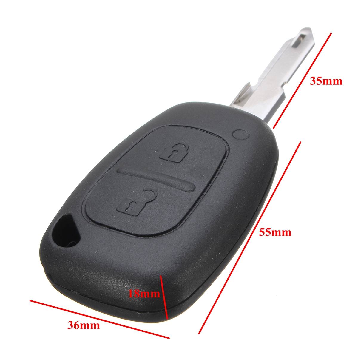 Coque de clé de voiture à 2 boutons | Étui de protection pour Vauxhall/Opel Vivaro/ Renault Movano Trafic Renault Kangoo en blanc