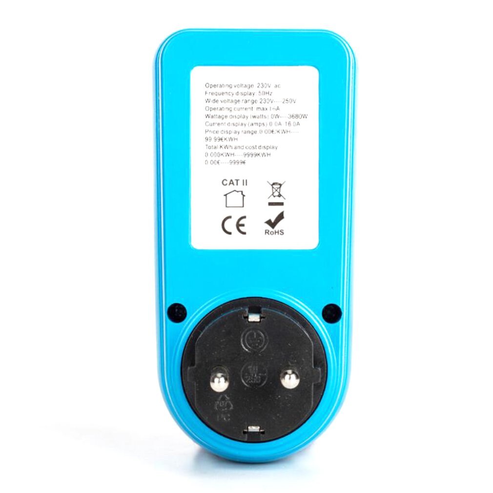 Kwe-pmb 05 stopcontact digitale spanning wattmeter stroomverbruik watt energiemeter wisselstroom elektriciteitsanalysator monitor