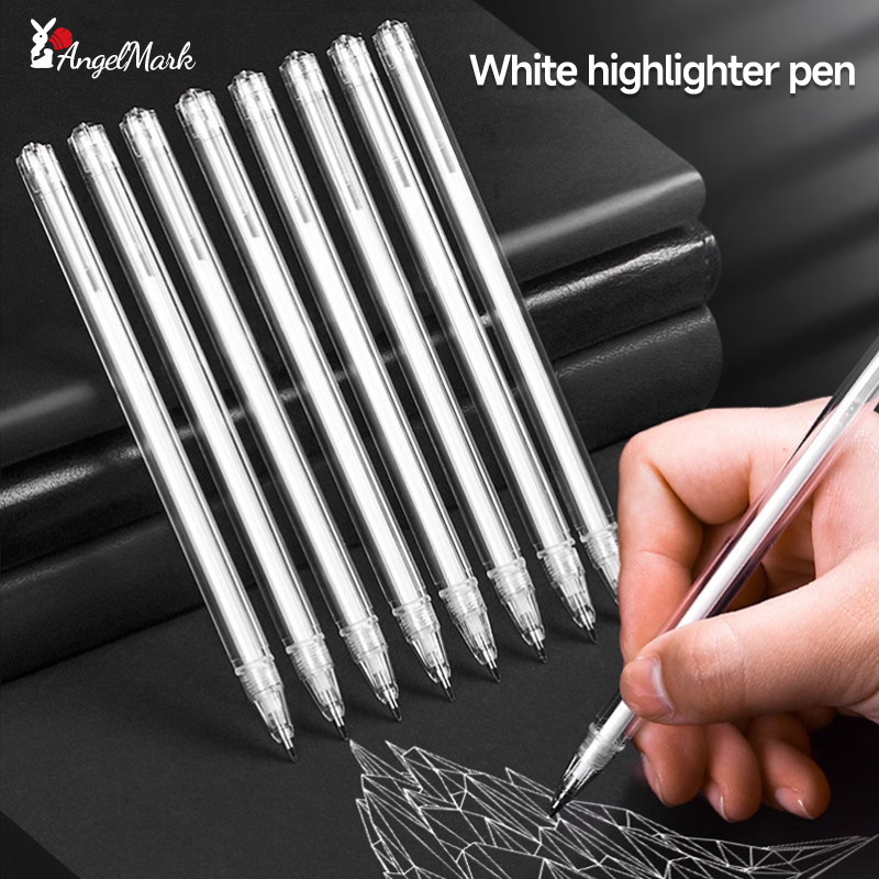 Stylo à encre Gel blanc classique, rouleau de gelée, marqueur pour surbrillance artistique, 3/6/12 pièces, blanc brillant, argent, or, peinture artistique, stylos à dessin