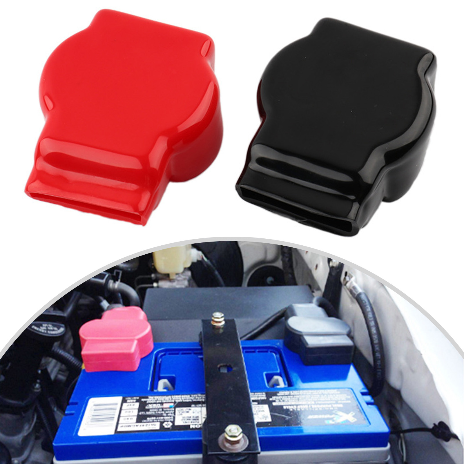 2 stücke Batterie klemme Abdeckung positiv Negativ oben Post Kappe Schutz Universal- für Auto Motorrad LKW Batterie Stecker Abdeckung