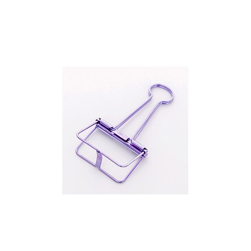 1Piece Colour Metal Clips folder Binder clip Exquisite Ticket clip Food packaging Stationery school office Supply: Large purple
