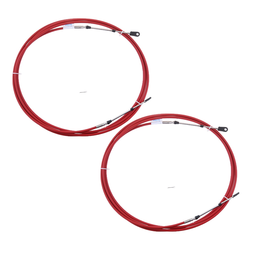 Câble de commande d&#39;accélérateur pour moteur hors-bord de bateau marin, 2 pièces, 13 pieds/4 mètres
