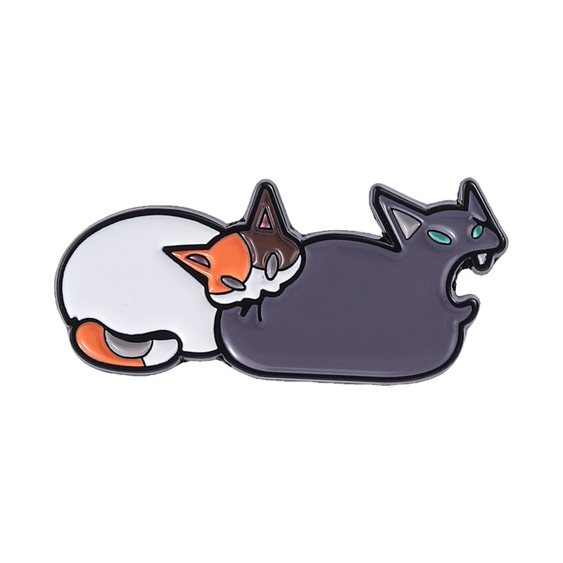 Divertente Spilla in Metallo Smaltato a Forma di Gatto, Cartone Animato, Simpatico Gatto che Morde i Glutei, Accessorio Gioiello, Regalo per Amici: Default Title